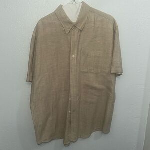 IZOD linen short sleeve button up shirt Size Large